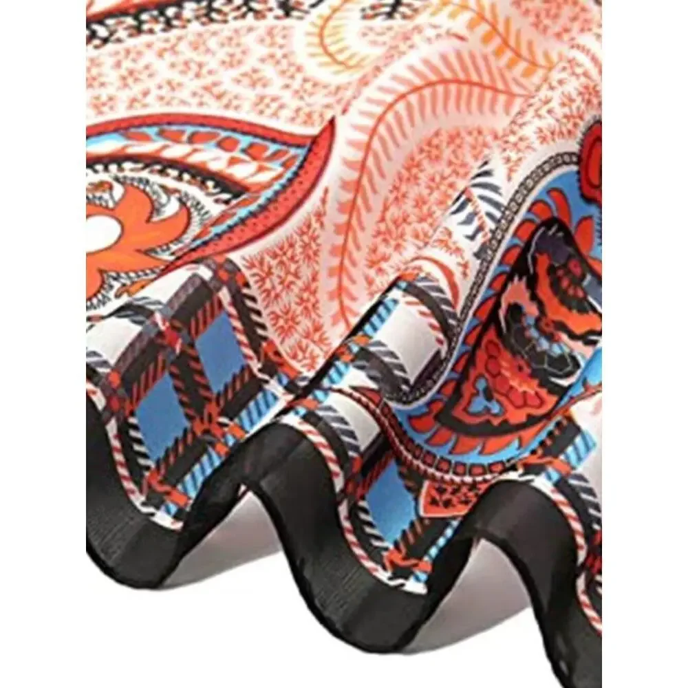 Red and Black Head Hair Scarf Like Satin Silk Scarf Sleeping Hair Wrapping
